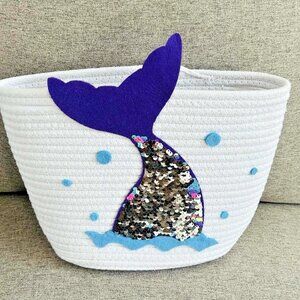 Decorative Mermaid Tail Rope Storage Basket * Home Decor